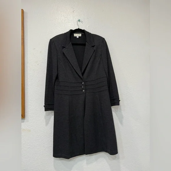 St. John Collection Santana Knit Jacket Pants wide leg Set Black Wool Blend - Picture 2 of 16